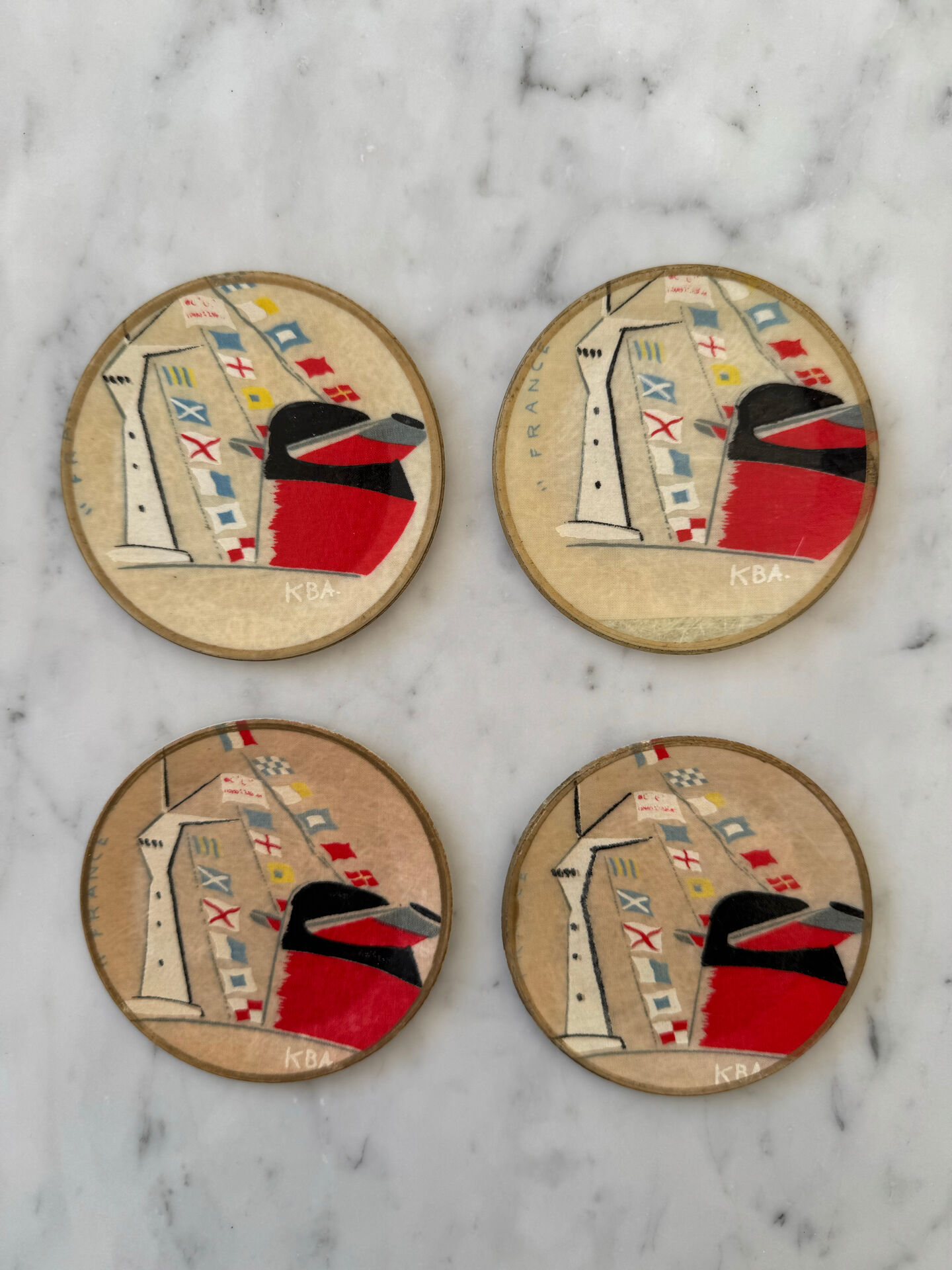 Set 4 dessous verre - Paquebot « France »