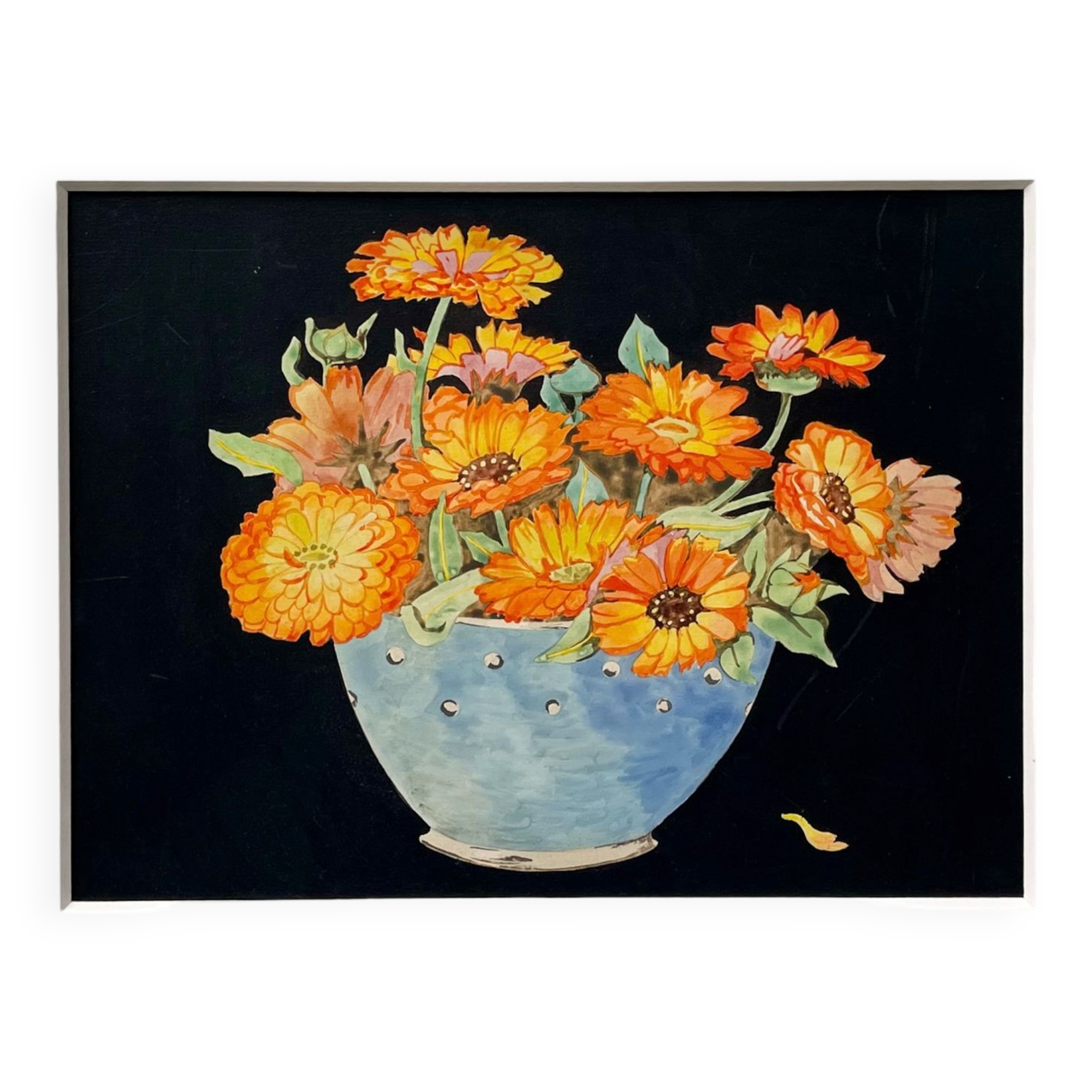 Early 20th Century Still Life Painting Black Frame