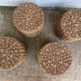 4 wooden stools and rope 1960