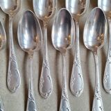 Set of silver-plated soup spoons in rocaille style