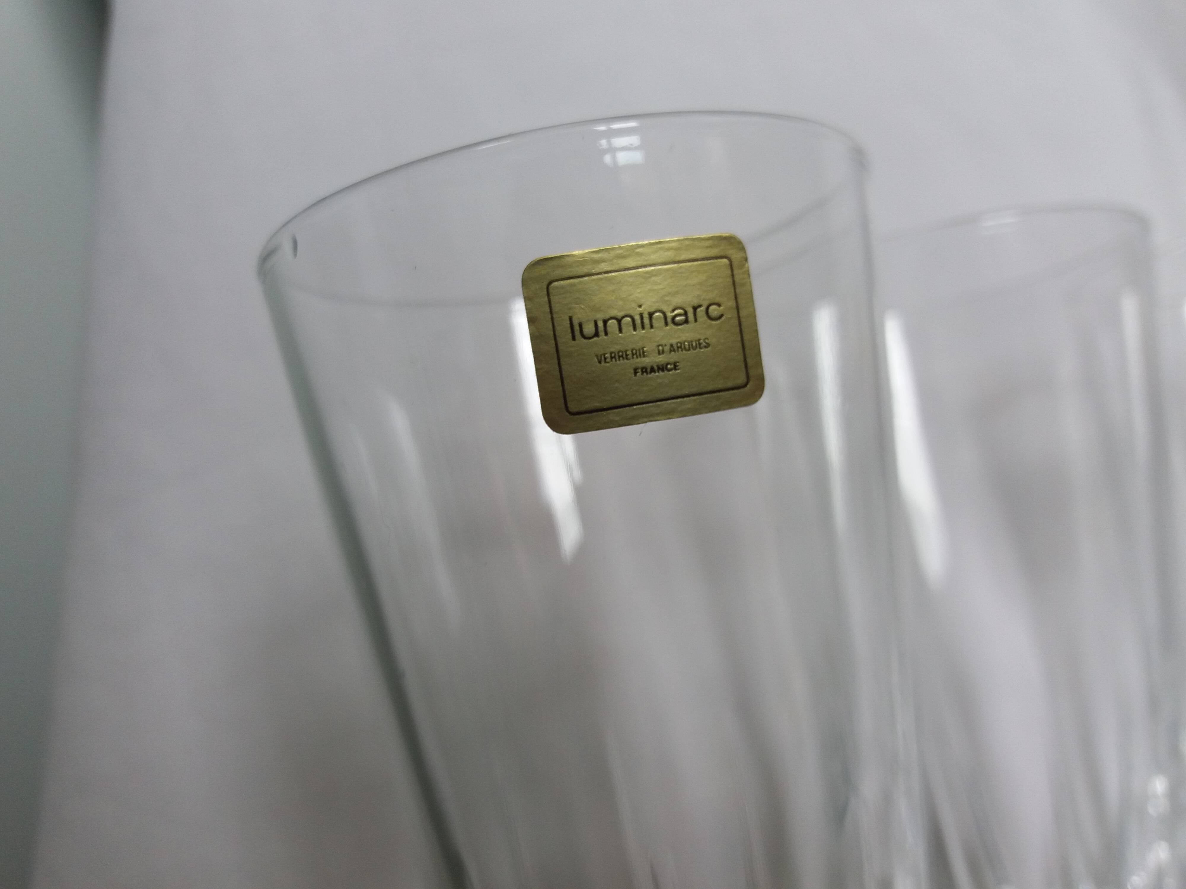 Set of 6 Luminarc champagne flutes from Arques glassworks