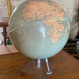 Vintage Globe with Wooden Stand from the 40s-50s