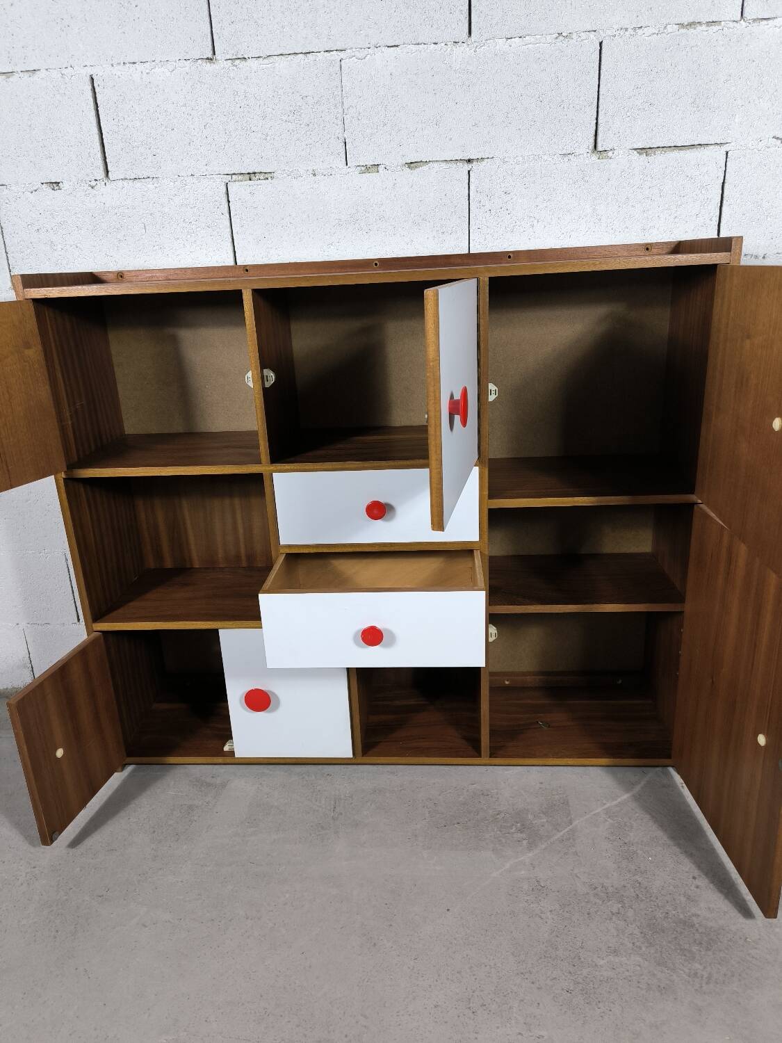 Vintage Scandinavian children's bookcase sideboard