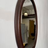 Vintage Oval Mirror Wooden Frame