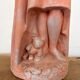 Vintage Terracotta Pregnant Woman Sculpture – Mid-Century Style Maternity Art Figurine