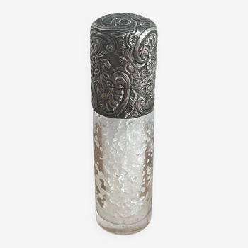 Salt bottle, cut glass, silver metal, Napoleon III, 19th century, object of curiosity, decor