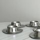 Set of 6 brushed stainless steel egg cups
