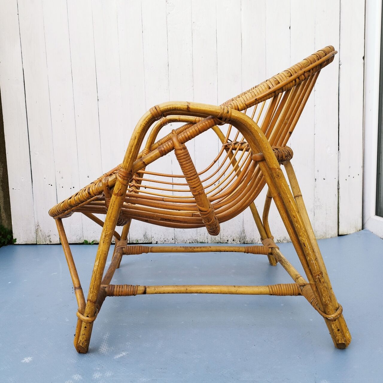 Vintage rattan armchair 70's