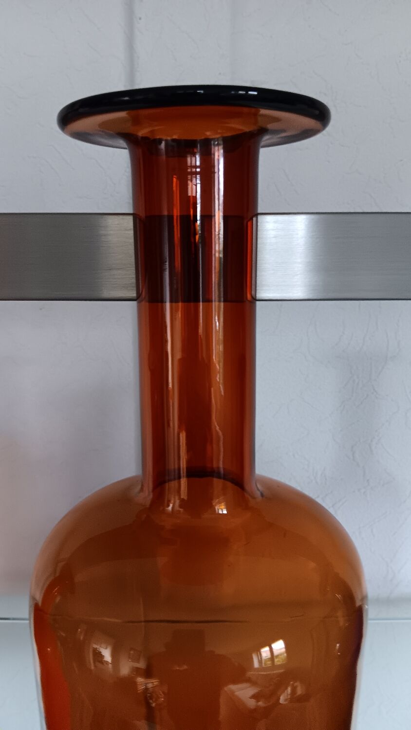 Gul vase by otto brauer - holmegaard kastrup - denmark