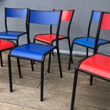 Series of 6 color school chairs