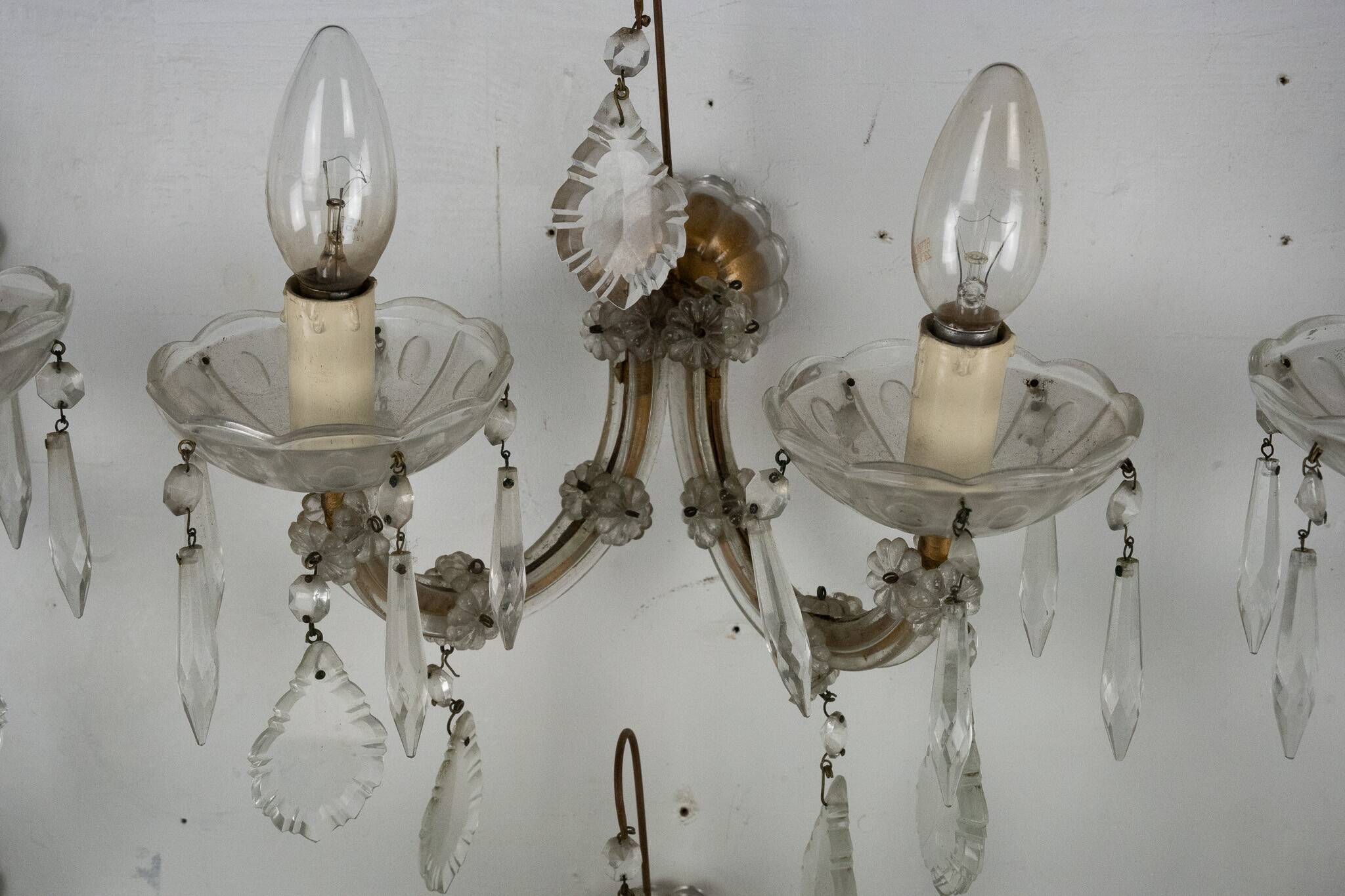 Set of six Maria Teresa sconces. Italy 1940s