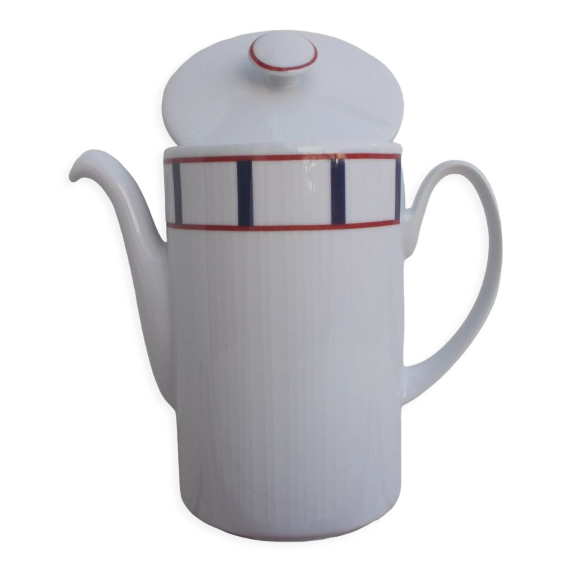 Blue and red Basque coffee maker