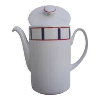 Cafetière basque bleu et rouge