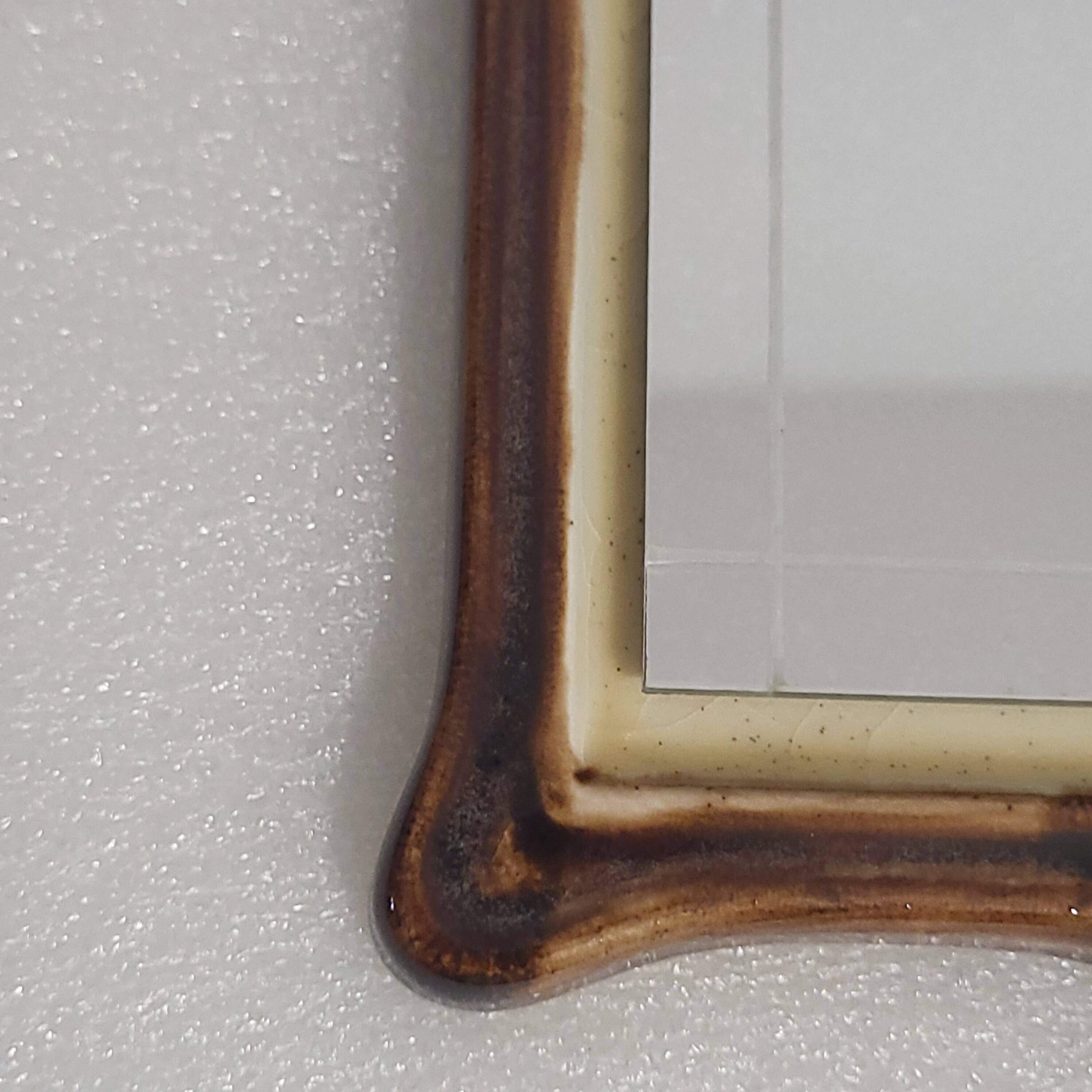 Majolika ceramic mirror, 1950-60