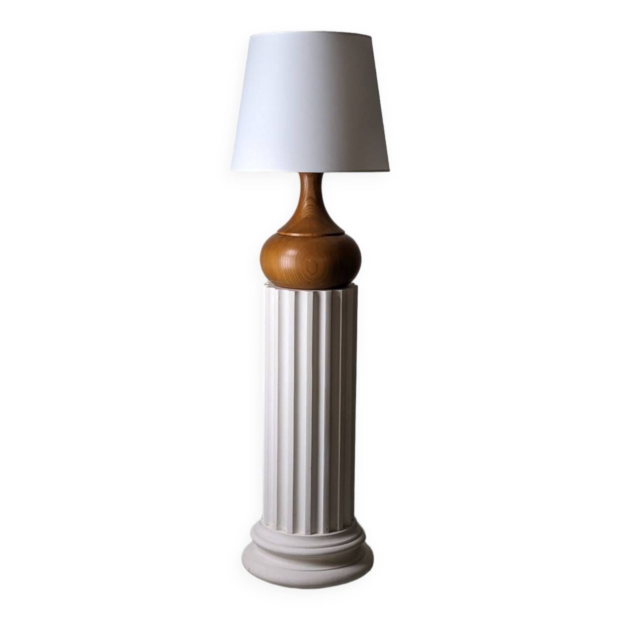 Solid elm lamp - 1970s