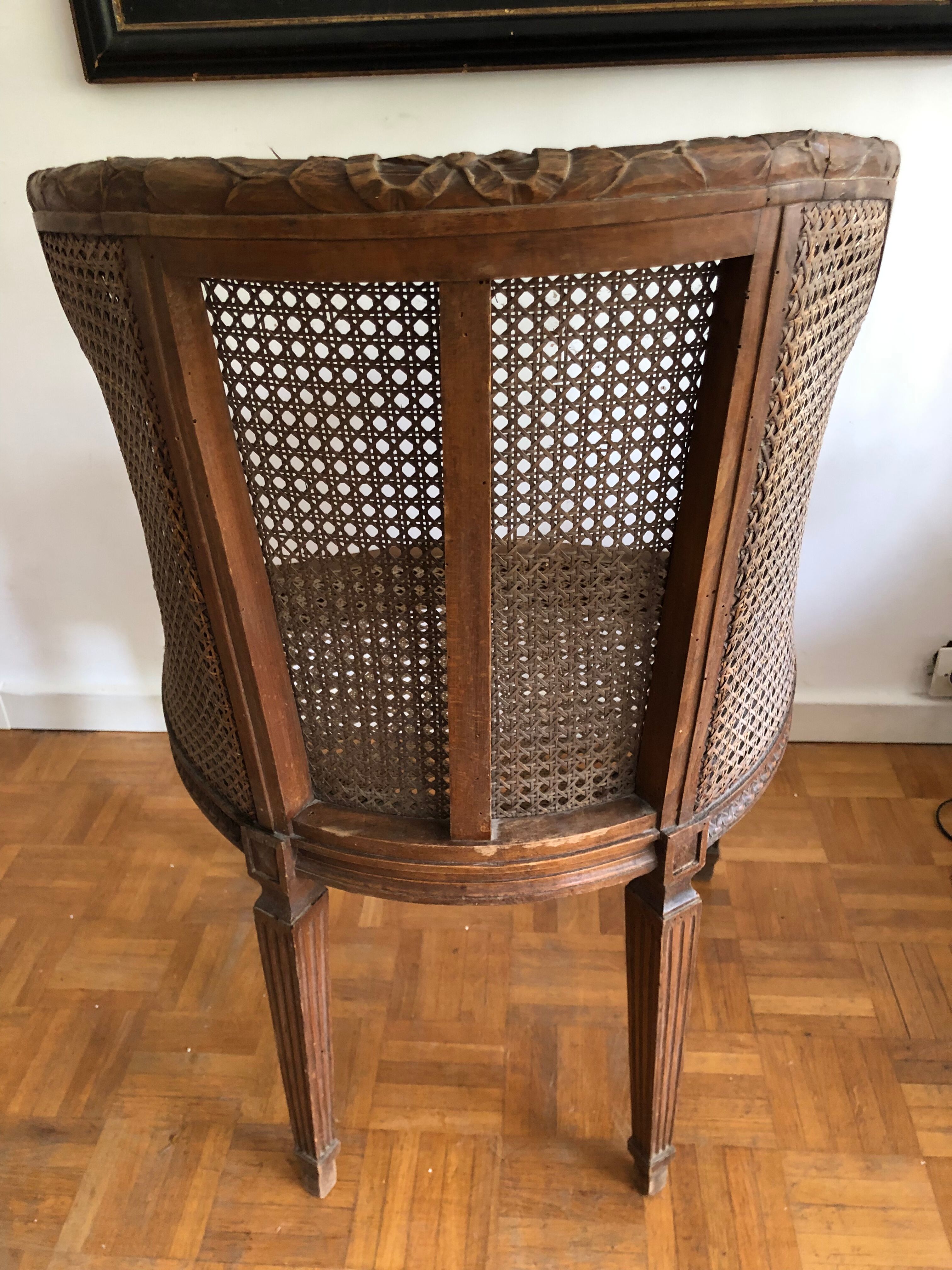 Louis XVI canned armchair