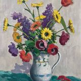 Tableau HST "Bouquet de fleurs des champs" E. Guyot (XIX°-XX°)