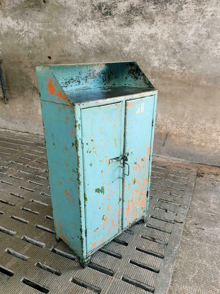 Old cabinet iron sideboard blue