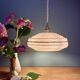 Vintage pendant lampshade in pink Clichy glass with gold trim