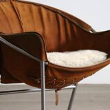 Erik Ole Jørgensen for Bovirke Easy Chair in suede and chrome Denmark 1953