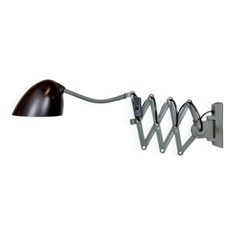 Grey Industrial Scissor Wall Lamp from Elektroinstala, 1960s