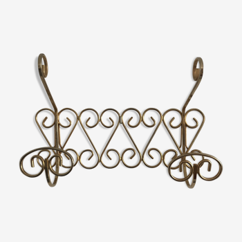 Vintage gold metal coat rack