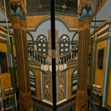 Wooden screen lasked and engraved circa 1980