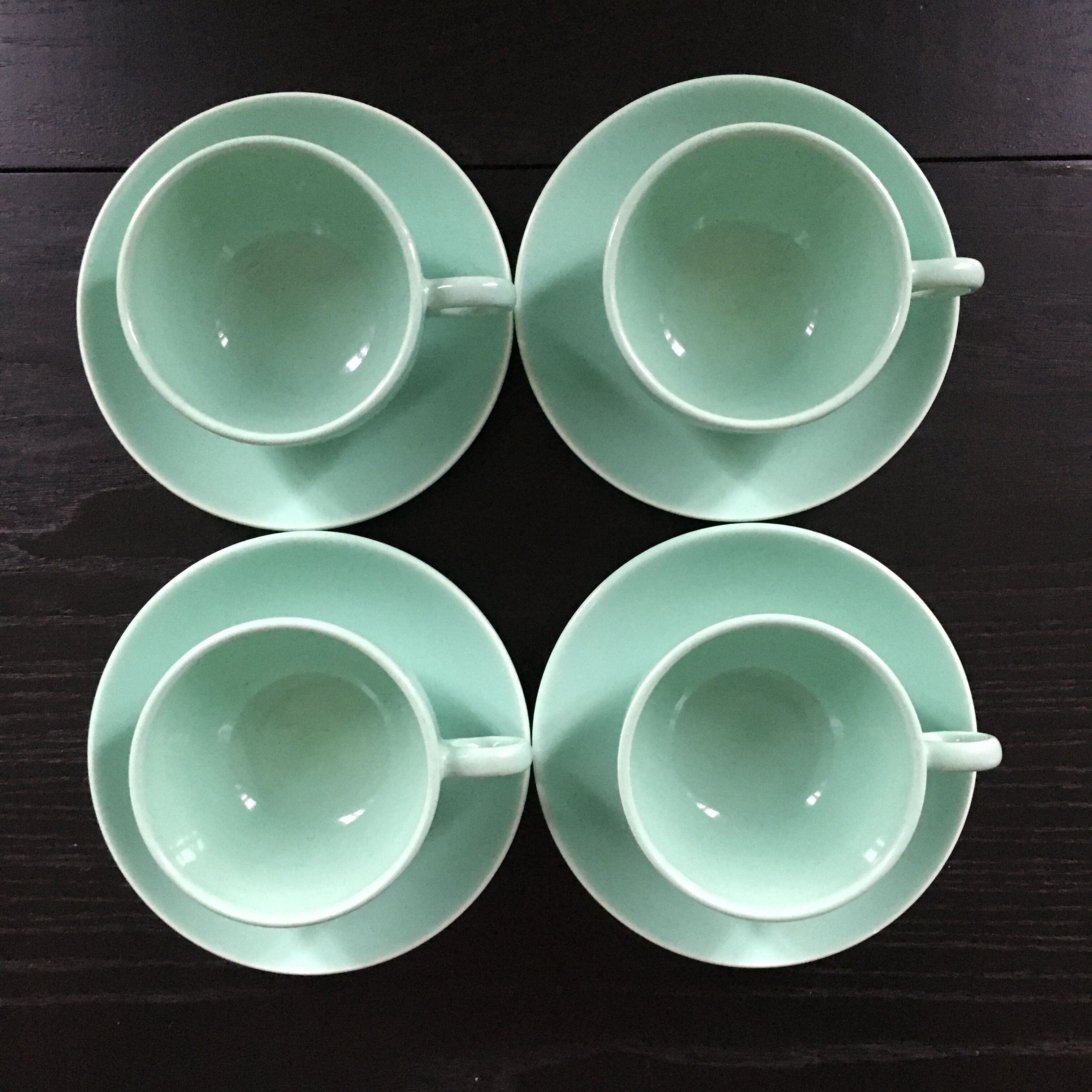 Set of 4 almond green cups