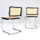 Set of two mid-century modern Marcel Breuer B32 Cesca chairs, Italy 1970s