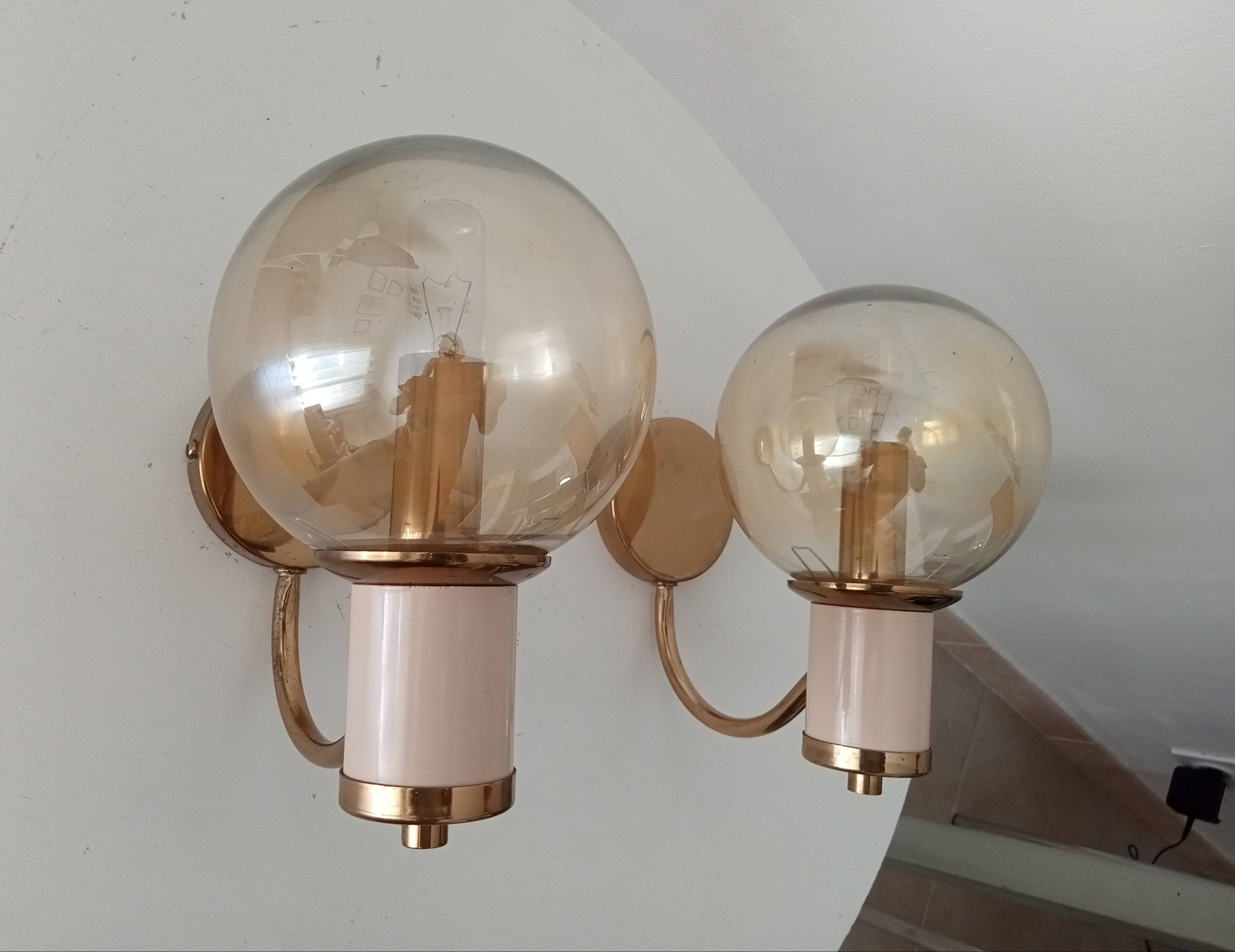 Pair of vintage Maison Delmas wall lights from the 70s