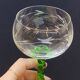 10 alsace white wine glasses in cut crystal with twisted green foot