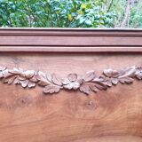 Carved walnut headboard