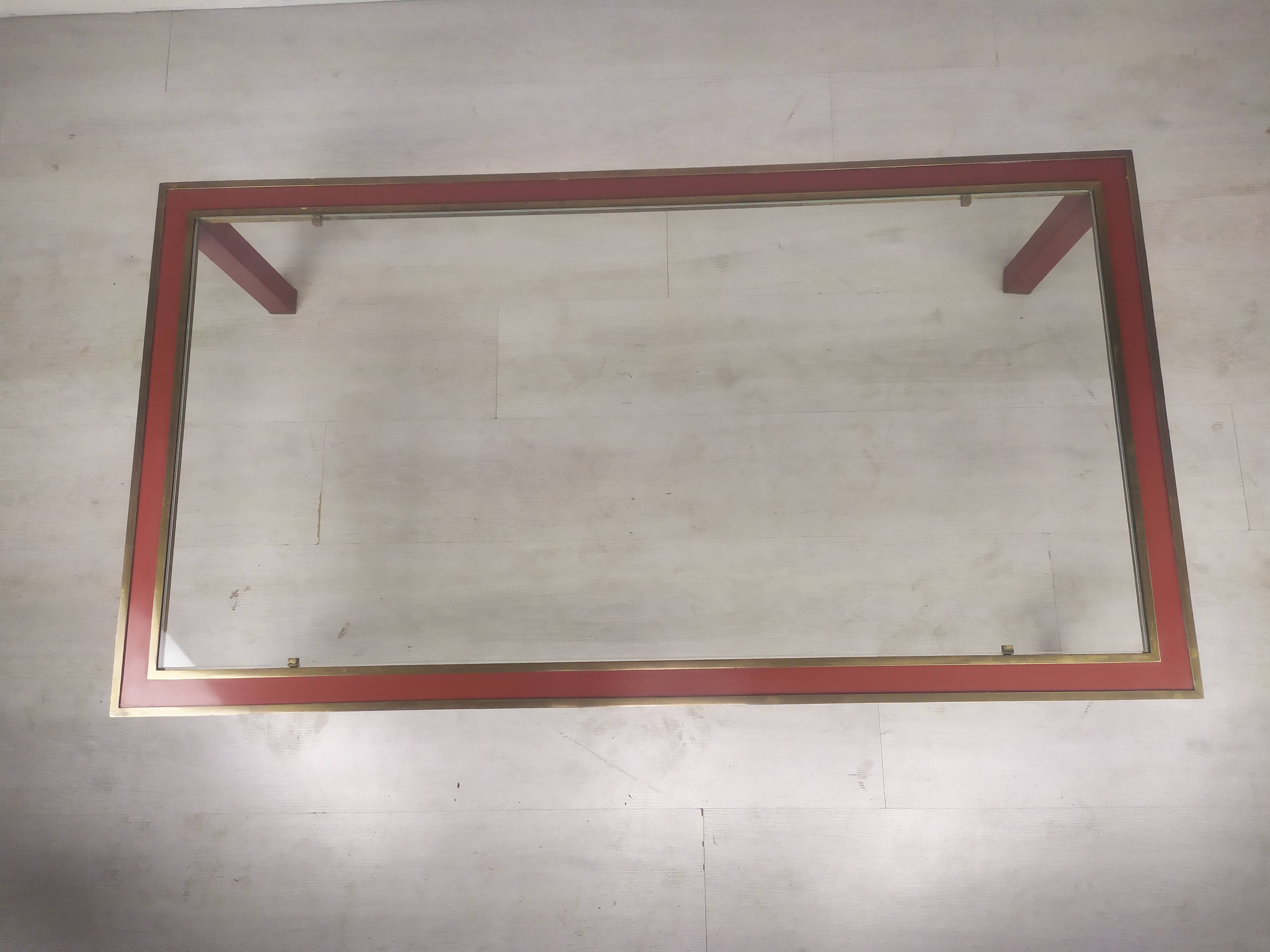 Glass brass coffee table