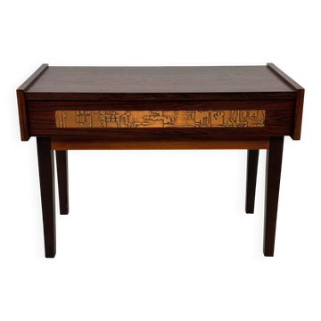 Vintage compact Danish chest of drawers / sidetable  in rosewood and brass