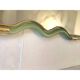 Contemporary Horizzontal Wave Mirror in Green and Gold "Torchon" Torciglion