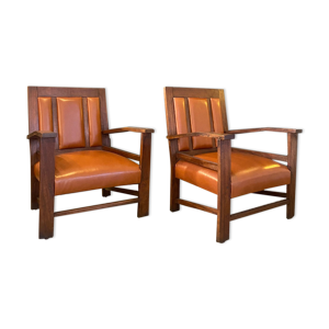 Paire de fauteuils coloniaux