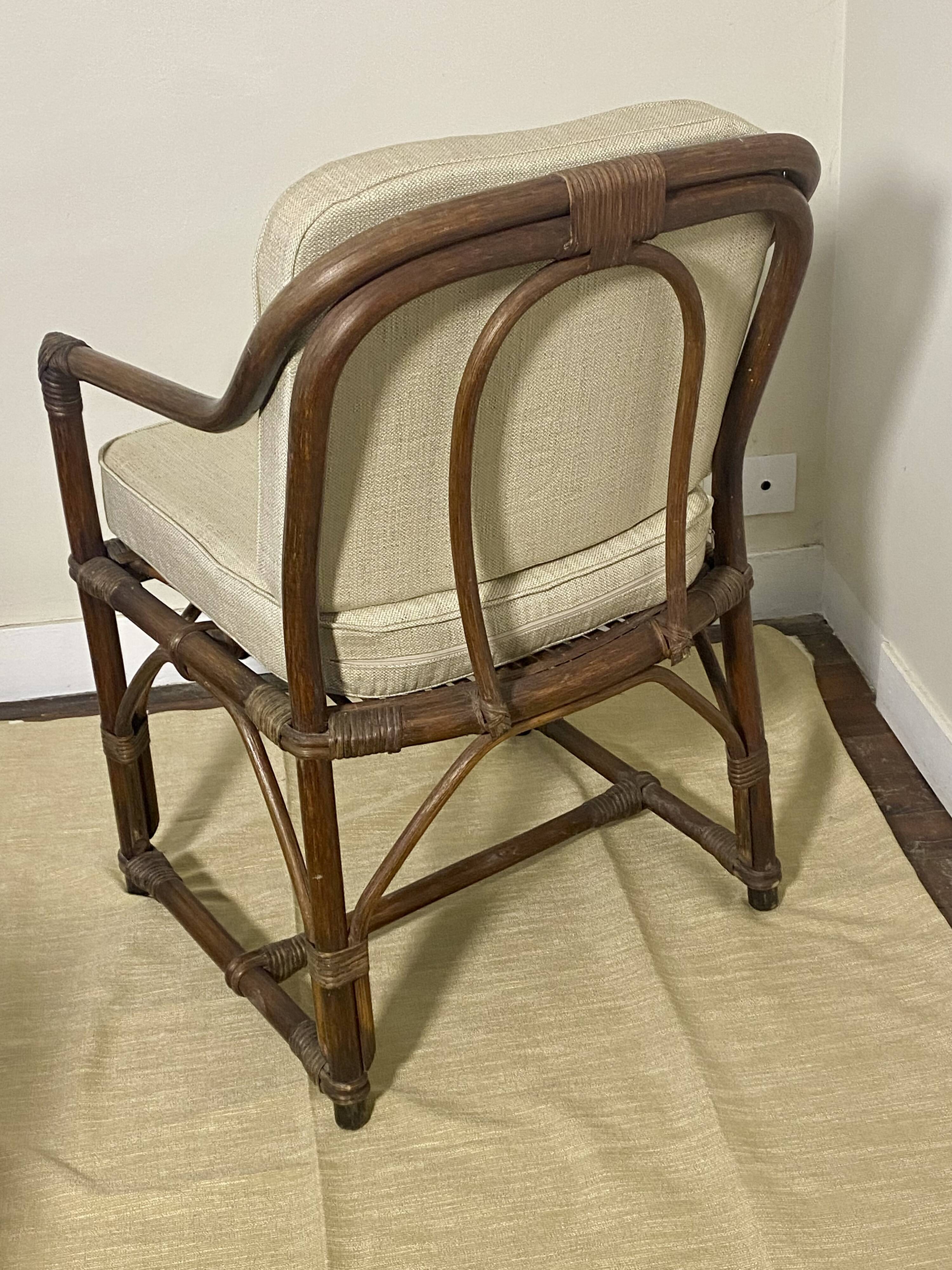 Fauteuil en rotin et osier Année 1970