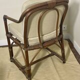 Rattan and wicker armchair, 1970s