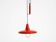 Mid-Century Modern red aluminum pendant lamp, height adjustable, Italy