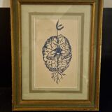 Linocut gilded wood frame