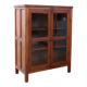 Ancien cabinet vitré en teck birman