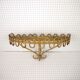 Half-moon rattan shelf and coat holder