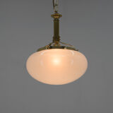 Lustre en laiton et verre, années 2000