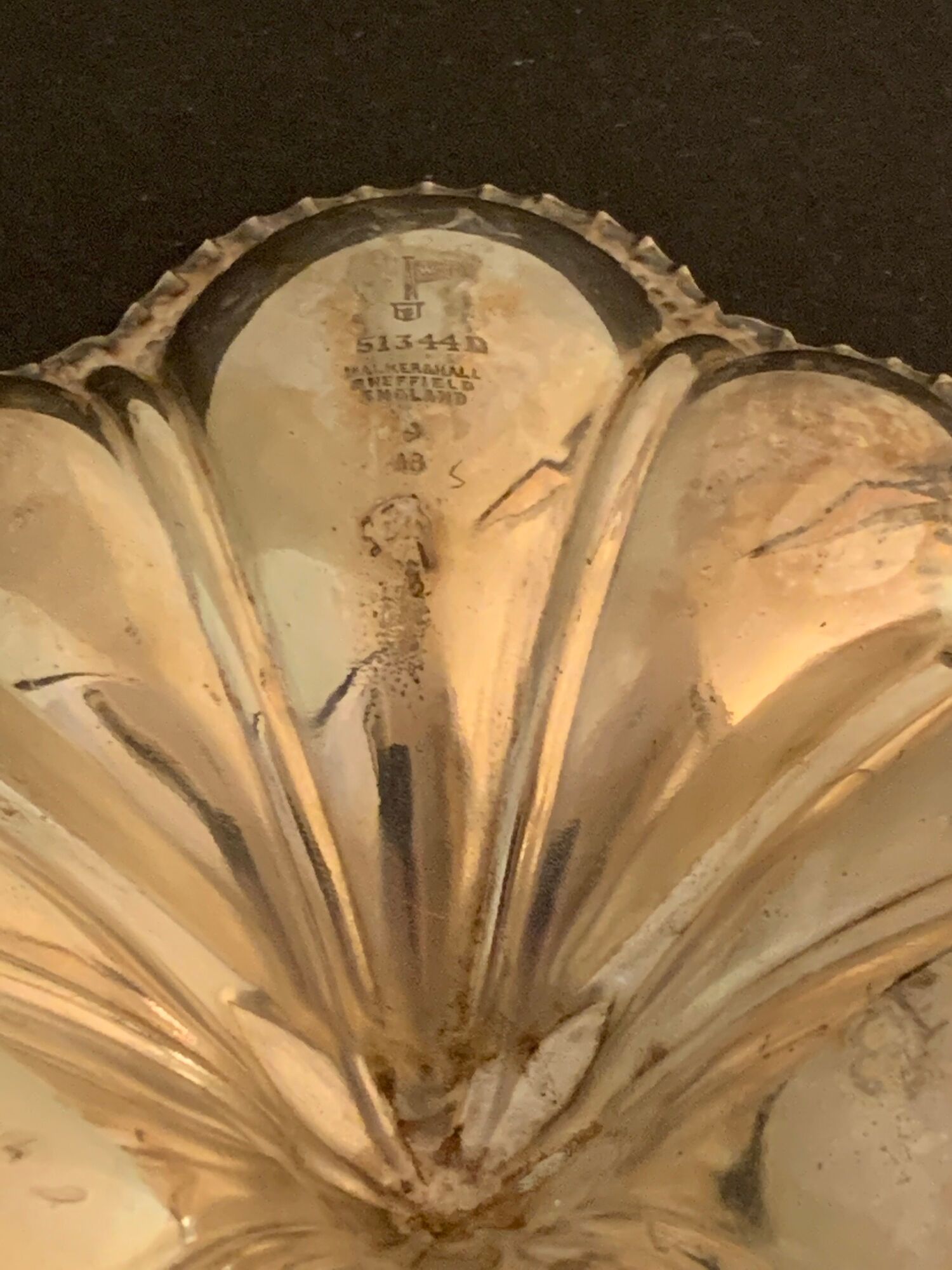 Walker Silver Metal Aperitif Dish - Sheffield Hall England Art Deco 1920