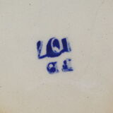 faience sausage bowl of BADONVILLER FB FENAL FRERES decoration FLEUR ROUGE