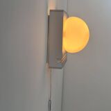 Vintage wall lamp, chrome and opaline, France 1970