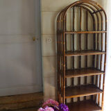 Vintage rattan library