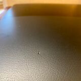 Lot de 4 chaises scandinaves en teck et skaï noir des années 60