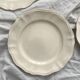 5 Sarreguemines ivory scalloped earthenware dinner plates