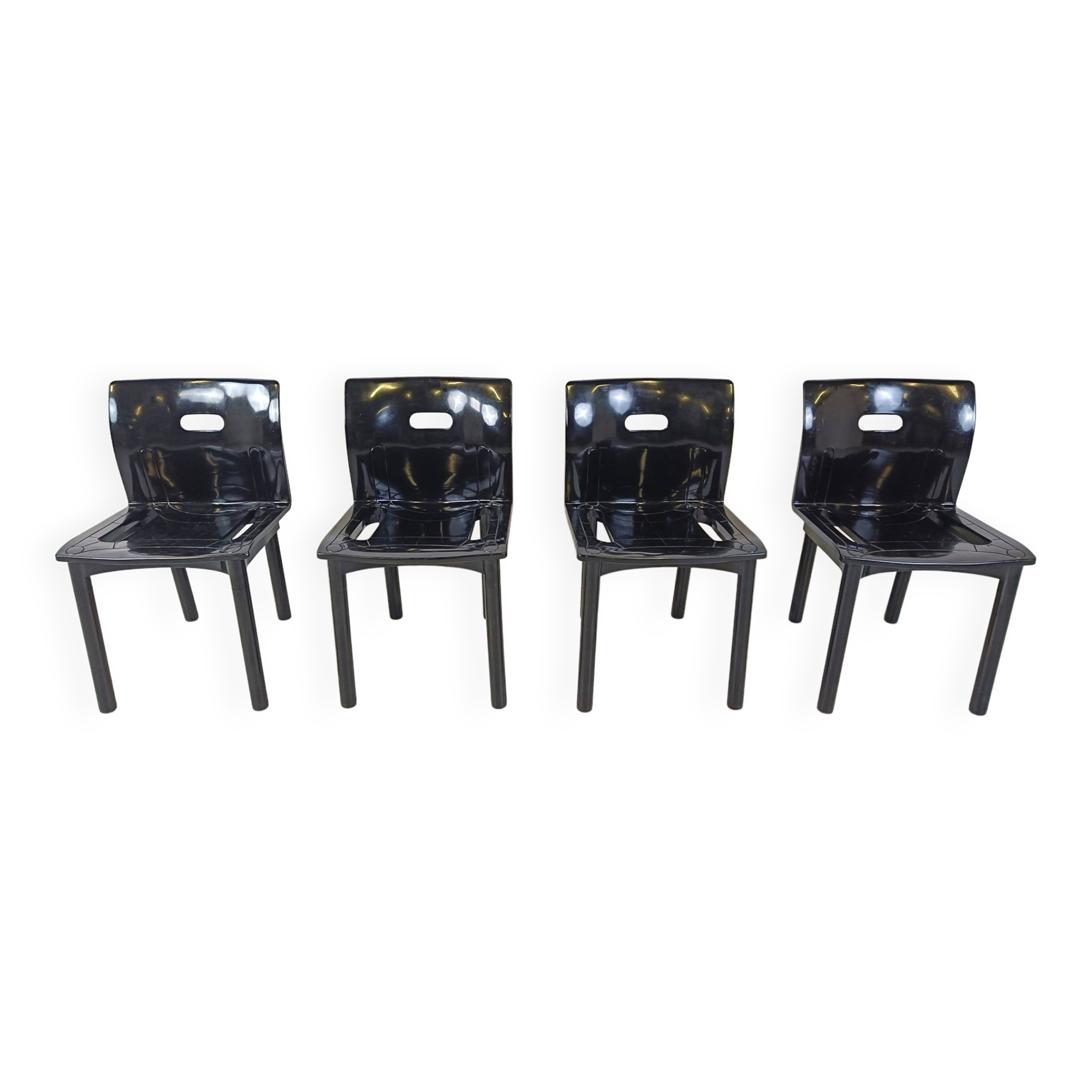 Model 4870 Dining Chairs by Anna Castelli Ferrieri for Kartell, 1980s, Set of 4